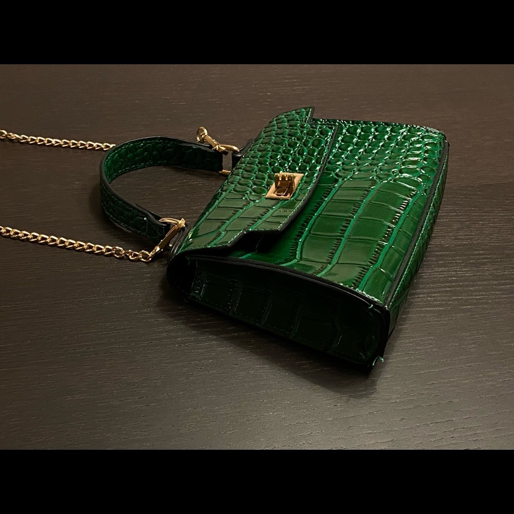 ASOS Green Croc-Embossed Mini Bag - Picture 8 of 16
